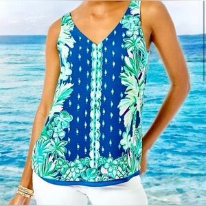 Lilly Pulitzer Florin Reversible Tank Blouse Top Large